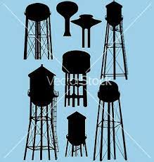 Water Tower Silhouettes Vector 564531 By Rheyes On Vectorstock Water Tower Silhouette Vector Tower
