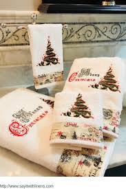 Merry Christmas Towel Set Luxurious Premium Soft And Absorbent White Towel Set Made Of 100 Cot Christmas Hand Towels Christmas Bath Towels Christmas Towels