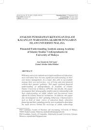 Semoga penjelasan ini bermanfaat dan bisa menjadi. Pdf Analisis Pemahaman Kewangan Dalam Kalangan Mahasiswa Akademi Pengajian Islam Universiti Malaya