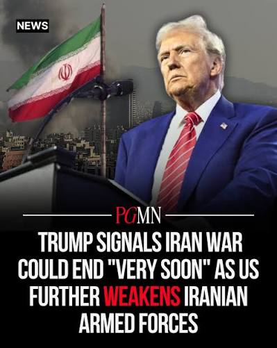 US President Donald Trump said Saturday that the war with Iran could end “very soon,” while accusing Tehran of seeking to prolong the conflict to influence elections.
