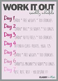 great weekly workout schedule to work all muscle groups