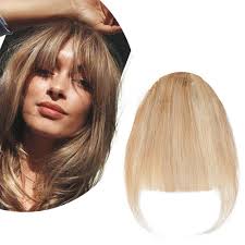 Best side fringe hairstyle for long hair with natural black hair color. Buy Clip In Bangs Real Human Hair Bangs One Piece Hairpiece Blonde Hair Bangs With Temples Flat Neat Thick Fringe Two Side Bang Onepiece Bangs Hair Accessories For Women 18p613 Ash Blonde Bleach