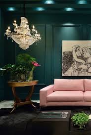 My Eye Cant Seem To Settle On Anything In This Design With All The Texture And Colors But What I Saw Pink Living Room Dark Green Living Room Living Room Green