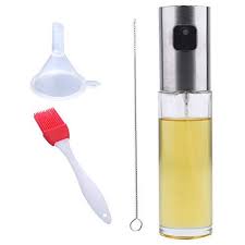 Olive Oil Sprayer Bottle Aibundled With Oil Brush Funnel And Cleaning Brush Stainless Steel Dispenser Glass Cooking Oil Sprayer Spritzer For Vinegar Lemon Juice Avocado Oil Coconut Oil Walmart Com Walmart Com