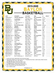Coach bowie was elevated from assistant coach after the retirement of john hawley. Printable 2019 2020 Baylor Bears Basketball Schedule