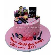 It is all edible, the make up is made from fondant and the make up bag is cake. Mac Make Up Cake 7