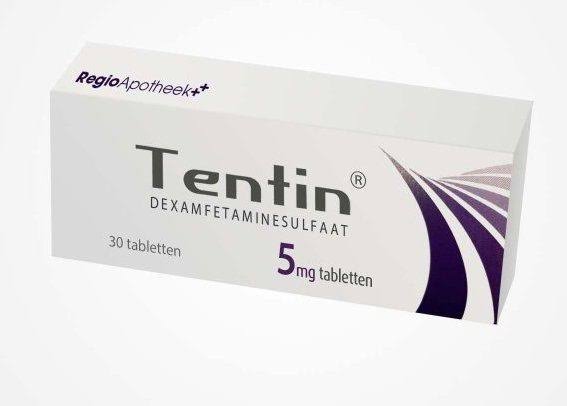 Tentin 5 mg tablets packaging, AI generated
