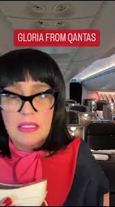 GLORIA FROM QANTAS #respectyourelders #gloria #qantas #announcement  #onboard #flightattendant #cabincrew #melbourne #australia #comedy  #sketchcomedy #helloeveryone #transgender #pamann