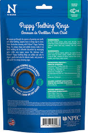 This teething bone is designed for puppies up to 25 pounds, but it is not intended for aggressive chewers. 6pk N Bone Puppy Teething Rings Salmon Rawhide Bones G2 Publicidad Com