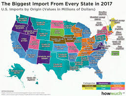 The Biggest Import From Every U S State 2017 Vivid Maps Illustrated Map Map U S States