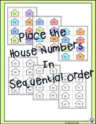 Number Order Place The House Numbers In Sequential Order Ordering Numbers Addition Activities Kindergarten Skip Counting Activities