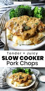 Easy Crock Pot Pork Chops Recipe In 2020 Pork Chop Recipes Crockpot Slow Cooker Pork Slow Cooker Pork Chops