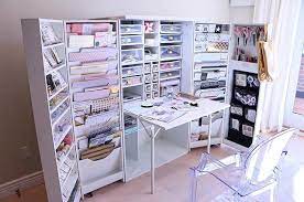 Pin For Later This Scrapbook Cabinet Is A Genius Storage Solution For Beauty Hoarders Craft Cupboard Craft Room Decor Craft Room