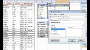 Percentage Cumulative Frequency Tables Windows Excel Youtube