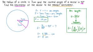 The central angle is also known as the arc's angular distance. Question Video Finding The Perimeter Of A Circular Sector Given Its Central Angle And The Circle S Radius Nagwa