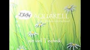 Step By Step Margeriten Mit Maskingfluid Technikvideo Aquarellmalerei Youtube