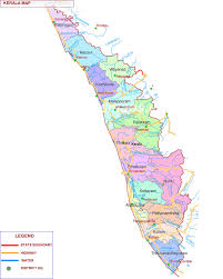 Ouline map of kerala showing the blank outline of kerala state. Jungle Maps Map Of Kerala Districts