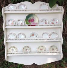 Vintage Shabby Cottage Wood Hanging Plate Display Wall Shelf Rack Huge Dish Display Plate Display Display Shelves This beautiful wooden plate rack adds character, function, and style to any kitchen. vintage shabby cottage wood hanging
