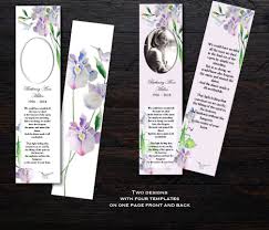 Hummingbird Iris Funeral Bookmark Template Memorial Etsy Bookmark Template Bookmarks Printable Memorial Cards For Funeral