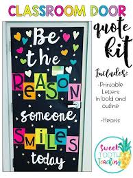 Be The Reason Someone Smiles Today Door Decor Kit Sweet Tooth Teaching Classroom Door Displays School Door Decorations Door Decorations Classroom