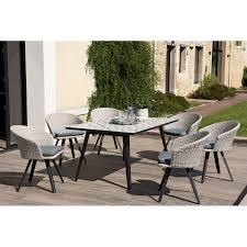 Retrouvez les meubles de rangement, meuble tv, table basse et autres mobiliers de séjour au meilleur prix. Salon De Jardin En Carreaux De Ciment 4 6 Pers 1 Table Rectangulaire 162 102 Cm Et 6 Fauteuils Rotin Synthetique Gris