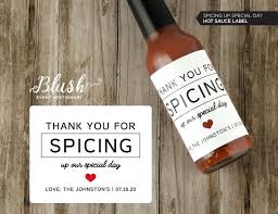 New Hot Sauce Wedding Favour Labels Personalized Hot Sauce Label Thanks For Spicing Up Our Special Day Hot Sauce Favors Set Of 6 Hot Sauce Wedding Favors