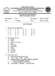 Jabatan agama islam selangor (jais) Uts Mid Semester 1 Tahun 2016 2017 Kelas 1 6