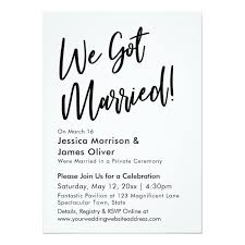 Modern Calligraphy Minimalist We Got Married Invitation Zazzle Com We Get Married Wedding Reception Invitations Wedding Party Invites