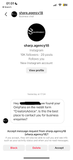 Scammers contacting through other social media linked to reddit :  rCreatorsAdvice