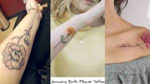 Several colors appear in this tattoo like sea green, pink, yellow, red, green, and more. 25 Carnation January Birth Flower Tattoo Design Ideas Entertainmentmesh