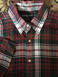 Black And White Checkered Shirt Mens Mens Ralph Lauren Blake Green Red Blue White Plaid Large Flannel Shirt S S Polo Ebay Plaid Flannel Shirt Women S Plaid Shirt