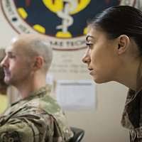 Airman 1st Class Brandon Reece, left, and Kevin Horan,