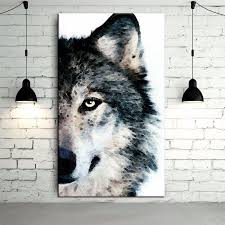 Black And White Wall Painting Animals Artist 100 Is Gray And White Abstract Painting Hand And Black Animals Wolf Wolf Head Oil On Canvas Portrait Art Painting Canvas Painting Abstract Art Painting