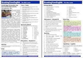 Efl/esl graded news lessons, news in 7 levels, current events. Breaking News English 2 Page Mini Lesson Handwriting