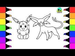 Pokemon Coloring Pages Espeon And Eevee Evolution Coloring Book Fun Youtube