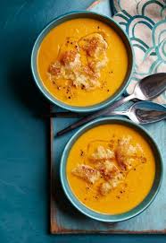 Cinnamon Spiced Sweet Potato Soup With Maple Croutons Recipe Sweet Potato Soup Recipes Yummy Sweet Potatoes