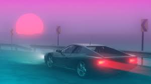 Miami Coast 1920x1080 Synthwave Ferrari Testarossa Vaporwave Wallpaper