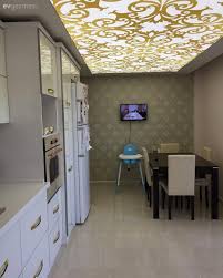 Altin Detaylar Ile Gosterisli Ve Sik Bir Mutfak Dekoru Ev Gezmesi Otel Ic Mekanlari Dekor Ev Icin