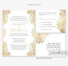 Black White Gold Wedding Invitations Rsvp Postcards Printed Indian Engagement Engage Gold Wedding Invitations Wedding Invitations Lace Wedding Invitations