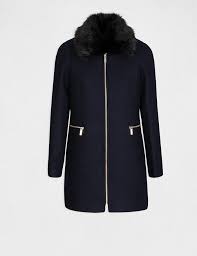 Manteau Evase Col Imitation Fourrure Marine Morgan Manteau Morgan Iziva Com Manteau Morgan Manteau Fourrure