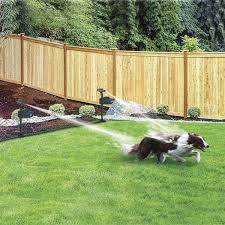 Scarecrow sprinkler (water blaster animal repeller) can spray a powerful yet harmless jet of water as soon as it detects an animal invading your property. Bird X Hydro Critter Blaster Solar Powered Animal Sprinkler Repeller Lowe S Canada