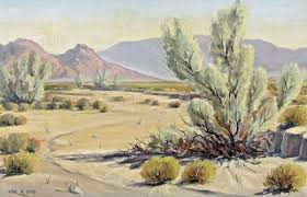 CARL G. BRAY, Listed California, Desert Scene with Smoke Trees, 24" x 36"  oil