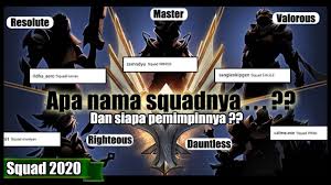 3 nama ml dengan mengambil kepribadian hero mobile legends. Mengungkap Rahasia Nama Squad Moniyan 2020 Dan Leadernya Youtube