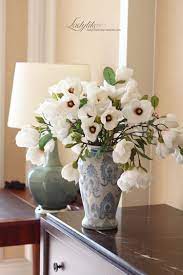 ladylike超高仿真花出口6头木兰花白玉兰美式风格高质假花 table flowers home interior design american style