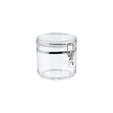 Airtight lid with silicone gaskets to help preserve stored food items; Hermetic Acrylic Canisters The Container Store