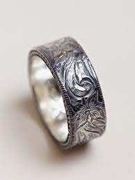 Nonnative Men S Western Flower Silver Ring Mens Wedding Rings Mens Jewelry Rings For Men