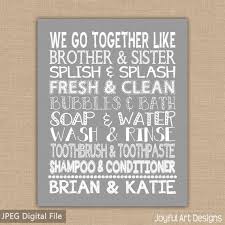 We Go Together Like Brother And Sister Bathroom Sign Custom Etsy Kids Bathroom Wall Kids Bathroom Wall Art Jack And Jill Bathroom
