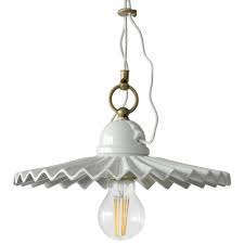 Our bellasoleil interior designers carefully selected each lamp and light fixture. Small Italian Porcelain Pendant Light With Wavy Shade 28 Cm Casa Lumi