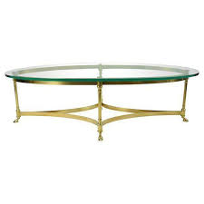 Vintage Labarge Brass Hoof Foot Hollywood Regency Oval Glass Coffee Table Hollywoodregency Labarge Oval Glass Coffee Table Coffee Table Glass Coffee Table