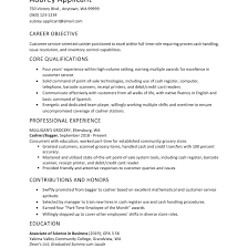 Cashier Job Description Resume Cover Letter Skills
